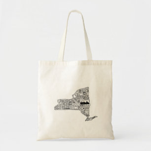 New York Detailed Doodle Tote Bag