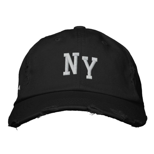 NEW YORK DISTRESSED TWILL BALL CAP (Front)