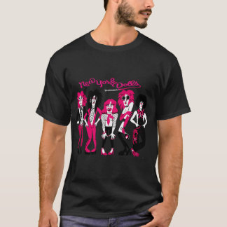 New York Dolls Cartoon Glam Punk Character Band T-Shirt