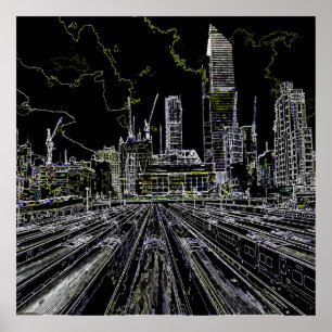 New York drawn Poster