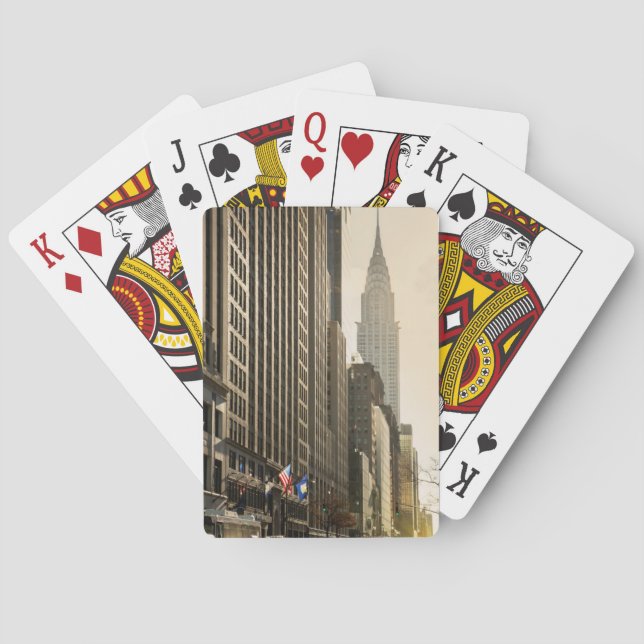 New York, E 42 St and Chrysler Building Playing Cards (Back)