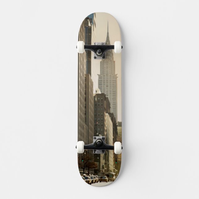 New York, E 42 St and Chrysler Building Skateboard (Front)