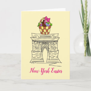 New York Easter Basket Washington Square Arch NYC Holiday Card