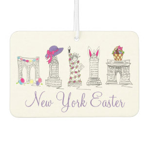 New York Easter Parade NYC Landmarks Egg Bunny Car Air Freshener