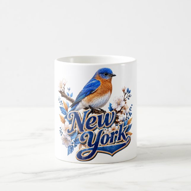 New York Eastern Bluebird Botanical Coffee Mug (Center)