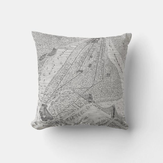 New York: El Train, C1878 Cushion (Front)