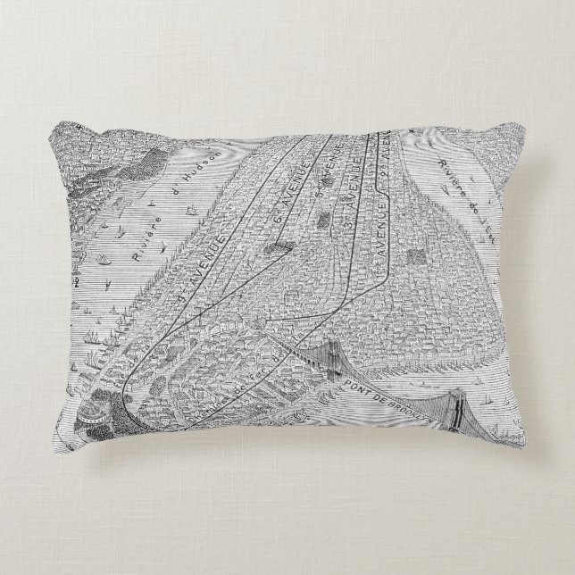 New York: El Train, C1878 Decorative Cushion (Front)