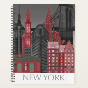 New York Elevations by Night - Red Planner