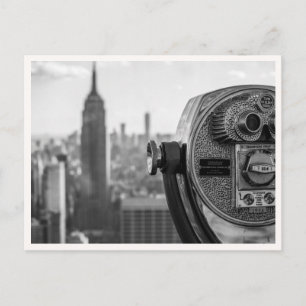 New York Empire State Building Black & White Photo Postcard