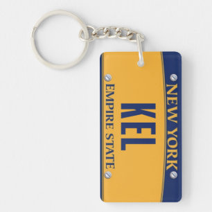 New York Empire State License Plate Art Custom Key Ring
