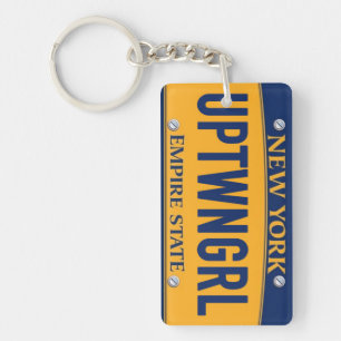 New York Empire State License Plate Art Custom Key Ring