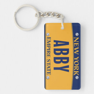 New York Empire State License Plate Art Custom Key Ring