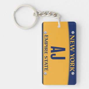 New York Empire State License Plate Art Custom Key Ring