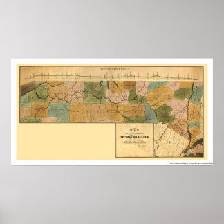 New York & Erie Railroad Map 1834 Poster
