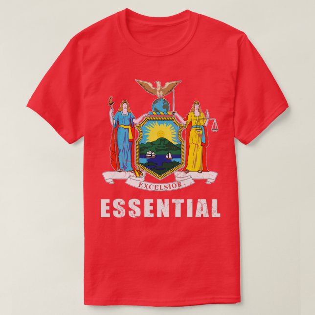 New York Essential Worker Flag Covid T-Shirt (Design Front)
