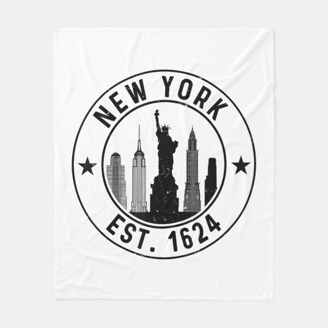 New York Est. 1624 New York City Lover Nyc  Fleece Blanket (Front)