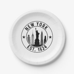 New York Est. 1624 New York City Lover Nyc Paper Plate