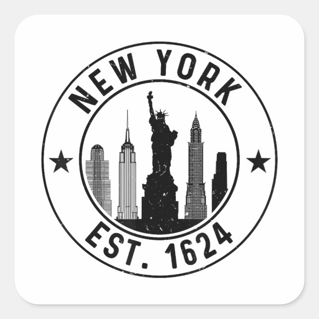 New York Est. 1624 New York City Lover Nyc  Square Sticker (Front)
