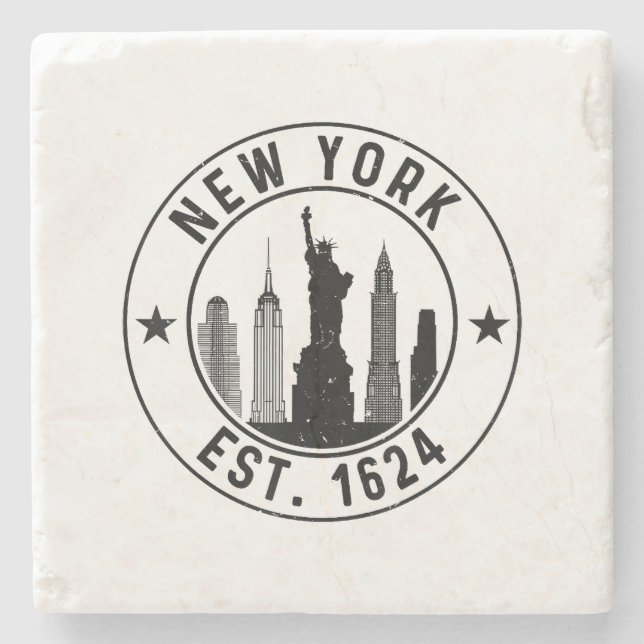 New York Est. 1624 New York City Lover Nyc  Stone Coaster (Front)