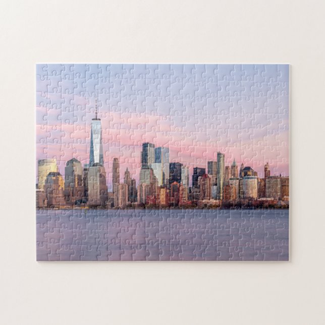 New York Evening Skyline Jigsaw Puzzle (Horizontal)