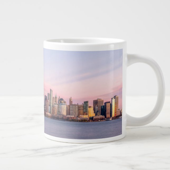 New York Evening Skyline Large Coffee Mug (Right)