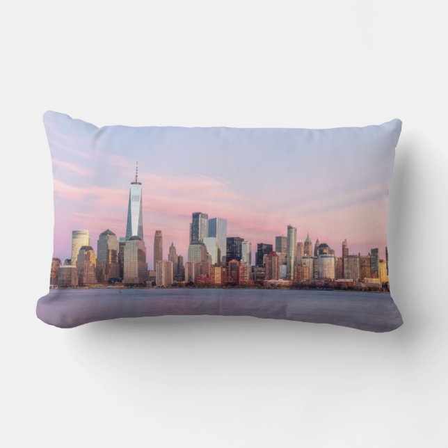 New York Evening Skyline Lumbar Cushion (Front)
