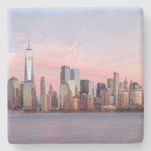 New York Evening Skyline Stone Coaster