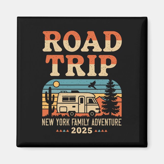 New York Family Adventure Rv Camping Travel Road T Magnet (Front)
