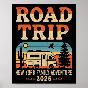 New York Family Adventure Rv Camping Travel Road T Poster