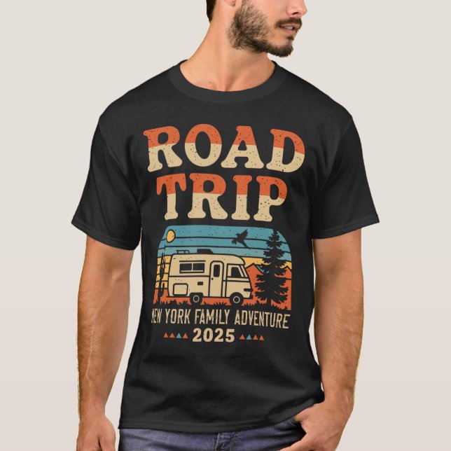 New York Family Adventure Rv Camping Travel Road T T-Shirt (Front)