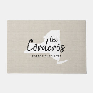 New York Family Monogram State Doormat