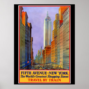 New York, Fifth Avenue, Vintage Poster, Poster