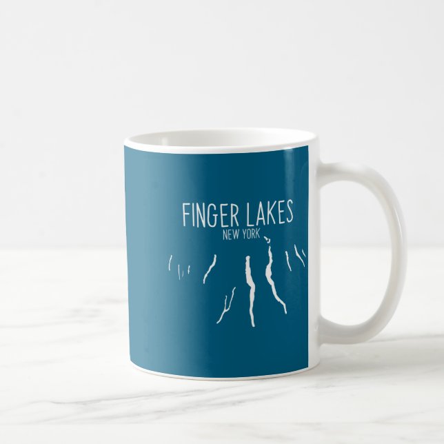 New York Finger Lakes Map Design _1  Coffee Mug (Right)