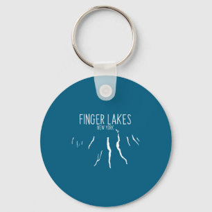 New York Finger Lakes Map Design _1  Key Ring