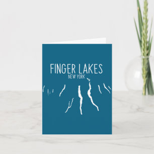 New York Finger Lakes Map Design  Card