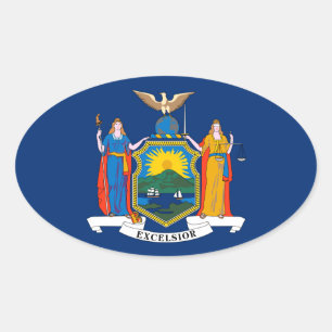 New York flag Oval Sticker
