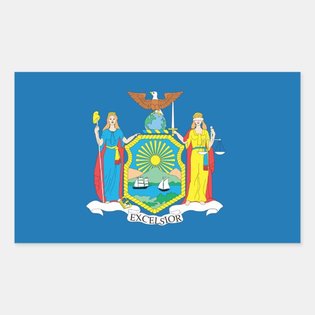 NEW  YORK Flag - Rectangular Sticker (Front)