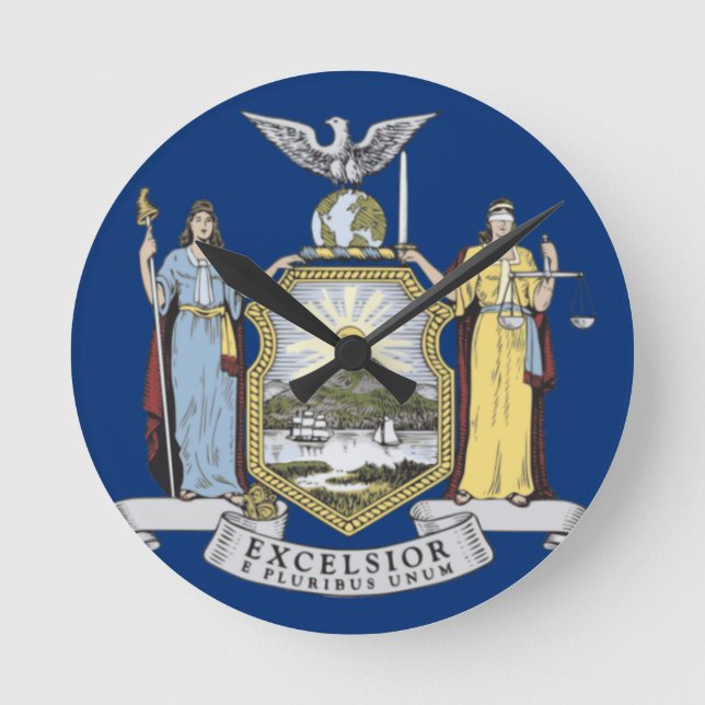 NEW YORK FLAG ROUND CLOCK (Front)