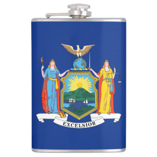 New York Flag, The Empire State, American Colonies Hip Flask