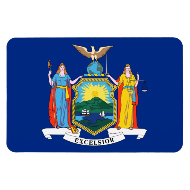 New York Flag, The Empire State, American Colonies Magnet (Horizontal)