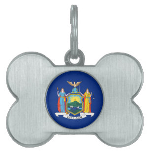New York Flag, The Empire State, American Colonies Pet ID Tag