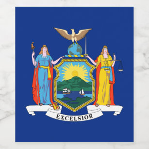 New York Flag, The Empire State, American Colonies Wine Label
