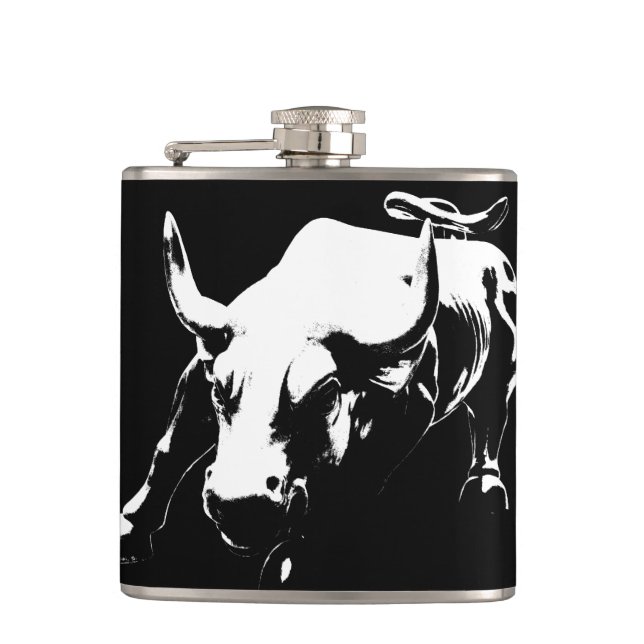 New York Flasks NYC Souvenir Bull Statue Flask (Front)