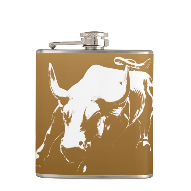 New York Flasks NYC Souvenir Bull Statue Flask (Front)