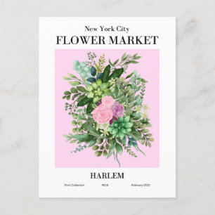 New York Flower Market, Harlem Postcard
