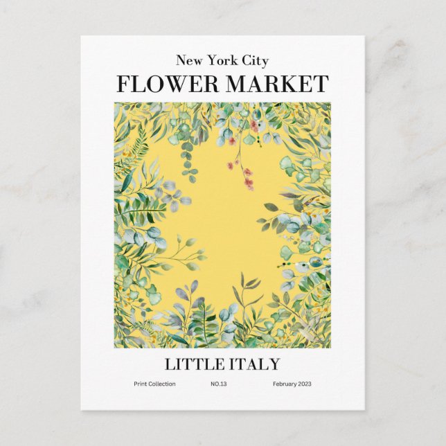 New York Flower Market, Little Italy Postcard (Front)