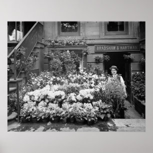 New York Flower Shop, 1895. Vintage Photo Poster