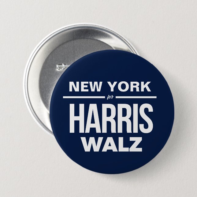 New York for Harris Walz 7.5 Cm Round Badge (Front & Back)
