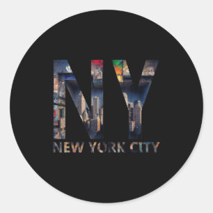 New York For Men Women Ny City Vintage Srt Urban N Classic Round Sticker