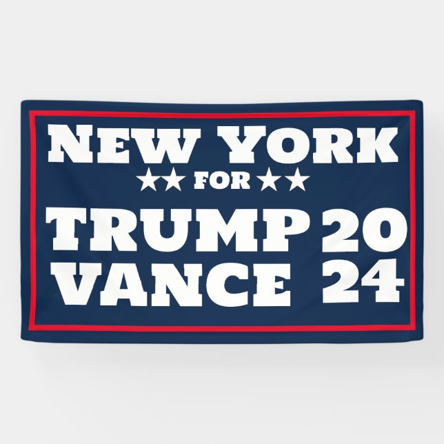 New York for Trump Vance 2024 Banner (Horizontal)